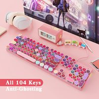 Clavier mécanique de jeu rétro avec 104 touches, style machine à écrire, RGB, USB-C, programmable, nouveau produit