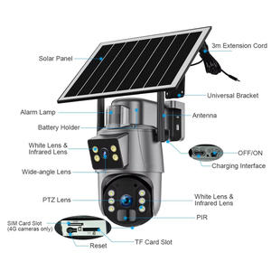 6MP telecamera <span class=keywords><strong>di</strong></span> <span class=keywords><strong>sorveglianza</strong></span> solare a bassa potenza <span class=keywords><strong>per</strong></span> esterni 4G Sim Card <span class=keywords><strong>di</strong></span> rete a distanza <span class=keywords><strong>di</strong></span> casa 4K HD Wireless Wifi Ptz sicurezza telecamera Cctv - Product Image 5