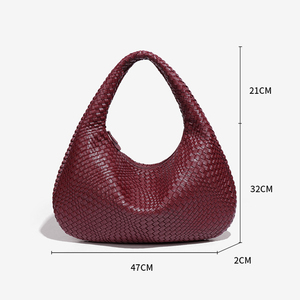 <span class=keywords><strong>Bolso</strong></span> de Hombro de Moda en Oferta, <span class=keywords><strong>Bolso</strong></span> Tipo Hobo de <span class=keywords><strong>Cuero</strong></span> PU Tejido a Mano con Cierre de Cremallera, <span class=keywords><strong>Bolso</strong></span> de Mano <span class=keywords><strong>Trenzado</strong></span> Informal para Mujer, para Viajes - Product Image 5