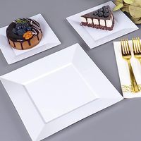 6,5 9,5 pouces jetable en plastique partie vaisselle carré dîner steak pain assiettes à dessert