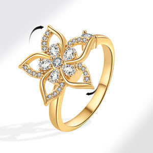 Bague de doigt réglable et rotative exquise pour soulager l'anxiété, en cuivre plaqué or, bijou anti-stress pour femme - Product Image 1