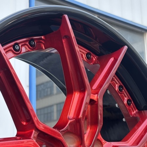 Jantes 2 pièces en alliage léger forgé <span class=keywords><strong>rouge</strong></span> noir 17 18 19 20 21 22 pouces design sportif pour Audi RS BMW M Mercedes AMG 18x8.5 - Product Image 4