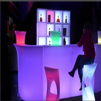 Comptoir de bar Led portable utilisé café-restaurant fête événement location meubles Table de comptoir de bar éclairée Led à vendre