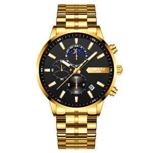 Reloj de pulsera de cuarzo de acero inoxidable NIBOSI 2501 para hombre, cronógrafo deportivo de lujo para negocios, caja de aleación impermeable a la moda - Product Image 6