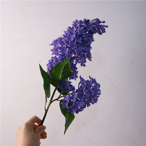 Spedizione veloce Real Touch 2 rami artificiali <span class=keywords><strong>lilla</strong></span> <span class=keywords><strong>viola</strong></span> lattice <span class=keywords><strong>fiori</strong></span> floreali per la decorazione della festa di nozze - Product Image 2