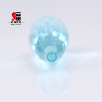 Perles de verre facettées en forme de poire, couleur aquamarine clair, demi-percées, qualité Baifu 3A pour la fabrication de bijoux