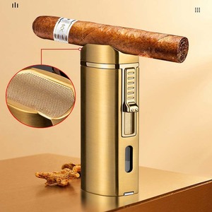 Boîte cadeau haut de gamme conception allume-cigare trois flammes allume-cigare haute puissance fumée de cigare pour cigares - Product Image 5