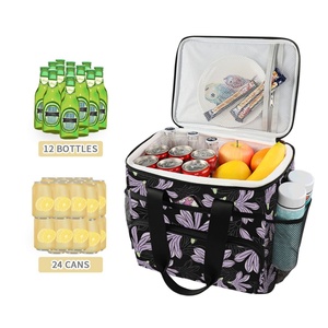 New Arrival Hawaiian Flower Nylon Fabric Custom Design Thermal Food Storage Insulated Portable Picnic Cooler Bag for Outdoor - Product Image 3