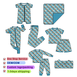 Op maat bedrukte patroon 95% bamboe baby pyjama set, milieuvriendelijk, 2-delig, lange mouwen, casual - Product Image 1