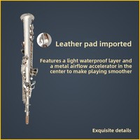Ehrman Earl Mann Professional Brass Treble Drop B Nickel Plated Split Saxophone with High-grade Bags
