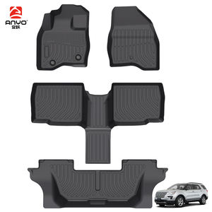 Tapetes 3D TPE para Auto, Todo Clima, para Ford <span class=keywords><strong>Explorer</strong></span> de 6 Asientos Sin Consola 2015-2019, Alfombrillas Profundas y Tapete de Carga - Product Image 1