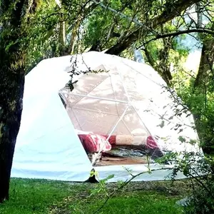 Fabrika fiyat lüks kamp prefabrik çadır, % 100% su geçirmez Glamping Geodesic Dome House çadır