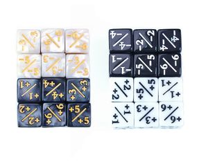Dés à jouer de 16 mm avec des chiffres additionnels et des signes de soustraction, en perles noires et blanches, dés de couleur unie, tamis pour dés - Product Image 1
