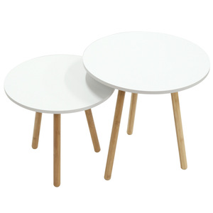 Minimalist <b>bamboo</b> coffee <b>table</b>, simple height and size <b>table</b>, round side <b>table</b> for coffee shop, suitable for small living rooms - Product Image 2