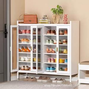 Mueble zapatero moderno minimalista de acero, a prueba de polvo, de varias capas, para recibidor, mueble de almacenamiento para sala de estar, diseño independiente. - Product Image 5