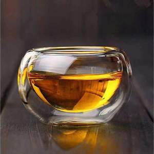 Thickened Anti-Scalding Insulated Glass Cup Vacuum-Free Kung Fu Tea Cup Household Transparent Double-Layer Handleless Cup - Product Image 2