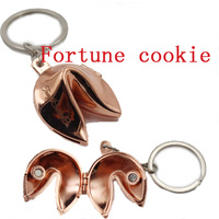 Porte-clés porte-bonheur en métal or Rose avec Capsule pliable