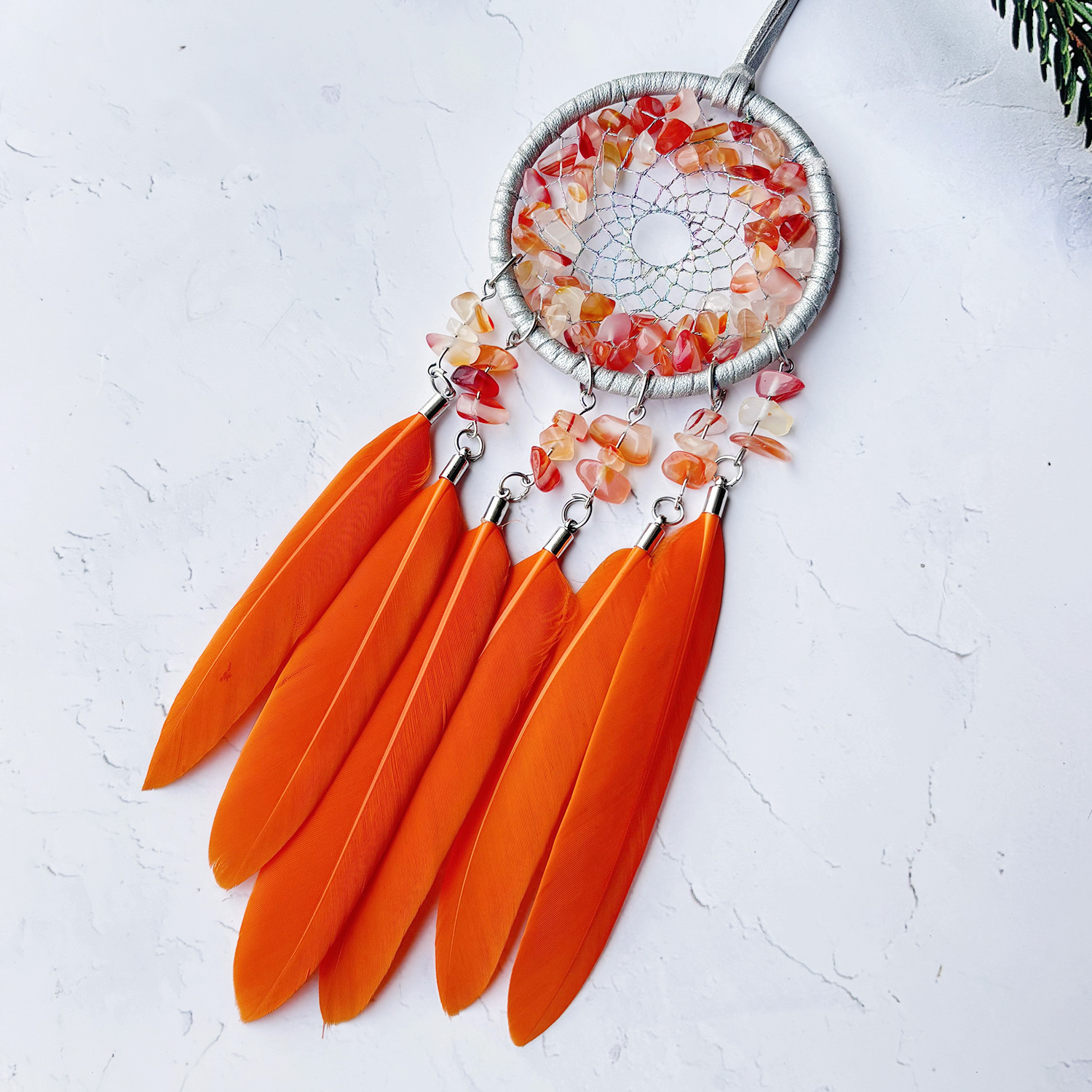 Silver crystal - orange