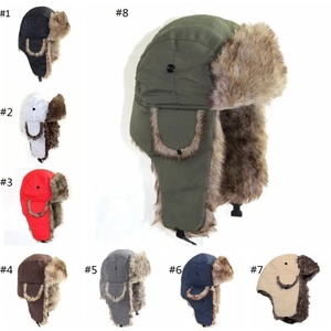 Chapeau <span class=keywords><strong>de</strong></span> trappeur à oreillettes personnalisé pour homme, hiver, extérieur, chaud, épais, <span class=keywords><strong>neige</strong></span>, ski, campagne russe - Product Image 1
