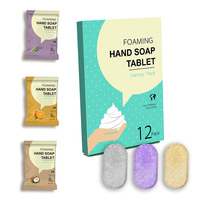 Tablettes de savon moussant naturel multi-usages, feuilles de savon solides écologiques, biodégradables et à dissolution rapide pour le lavage des mains, lot de 12