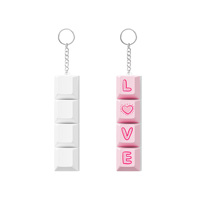 Custom Keyboard Clicker Keychain Keyboard Fidget Keychain Led Light up Plastic Keyboard Switch Keychain Keyboard for Sublimation