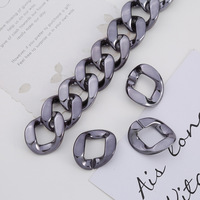 ABS plastique acrylique plastique 33*40mm épais lien chaîne boucle collier bijoux bricolage accessoires chaînes