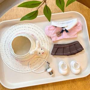 트렌디한 라부부 비닐 인형용 1세대-3세대 아기 옷 액세서리, 옷갈아입히기 토끼 밀짚모자 만화 장난감 - Product Image 1