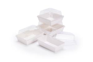 Boîte à gâteaux personnalisée Sandwich Hamburger Rectangle carré pain Hot Dog papier kraft avec couvercle en plastique transparent emballage alimentaire jetable - Product Image 2