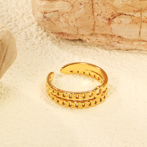 แหวนเปิดรูปทรงเรขาคณิต สแตนเลสสตีล สำหรับทุกเพศ ของขวัญเครื่องประดับแฟชั่น - Product Image 4