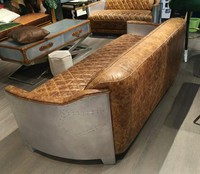 Chaise de luxe industrielle pour le loisir, style loft rétro, en cuir durable, pour salon et mobilier de maison