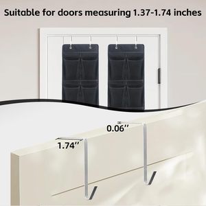 Over The Door <b>Shoe</b> Organizer 14 Mesh Pockets Hanging Rack For Closet <b>Storage</b> Black1 Pack - Product Image 4