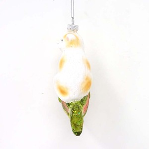 Vente en gros de fournitures de décoration de Noël plantes en verre pendentif <span class=keywords><strong>chat</strong></span> blanc assis sur le poisson - Product Image 3