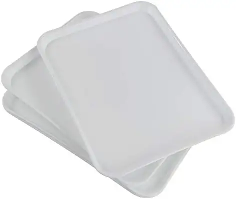 Bandeja ABS branca para servir fast food, bandeja de frutas redonda de plástico, embalagem de plástico SHUNYUE