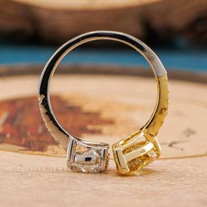 แหวนเพชรงานจิวเวลรี่ชั้นดี พร้อมเพชรเม็ดใหญ่ทรงบริลเลียนท์คัต และวงแหวนดีไซน์หรูหรา สำหรับงานหมั้น งานแต่งงาน และโอกาสพิเศษ - Product Image 3