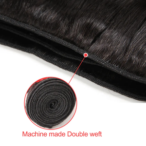 Venta al por mayor colombiano de la armadura del pelo humano doble dibujado grado 7A 10 piezas Navidad diamante recta paquetes con <span class=keywords><strong>Frontal</strong></span> de encaje Vendo - Product Image 5