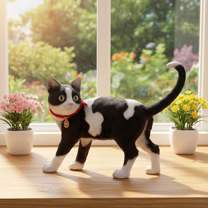 รูปปั้นแมวเรซิ่นรูปวัวที่ปรับแต่งได้ งานแกะสลักสวยงาม งานฝีมือศิลปะเรซิ่น ตกแต่งบ้านแบบรักษ์โลก - Product Image 5