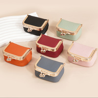 Dompet Koin Kulit Wanita Mewah Mini Kotak Perhiasan Desain Modern UV Multifungsi untuk Penyimpanan Anting Cincin Kalung