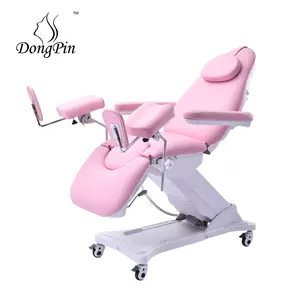 Hospital Treatment Table Electric 2 Motors Gynecological Examination Chair With Stirrup