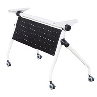 Mobilier de bureau à domicile Bureau d'étudiant Bureau d'étudiant à pied en acier Table mobile pliable pliante pour salle d'entraînement avec roues