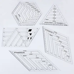 Righello in plastica Haiju per patchwork, strumento di taglio e misurazione per cucito, con margine di cucitura verticale per abbigliamento - Product Image 1
