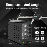Alimentation CC numérique variable Jesverty SPS3010V 30V 5A 0-10A 24V 300W avec protection contre les surintensités (OCP), les surtensions (OVP) et les courts-circuits pour réparation et reprise de travaux