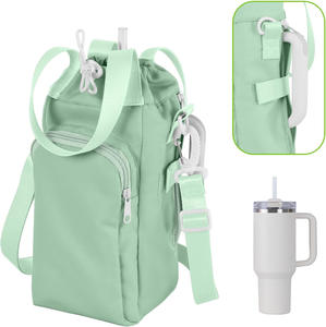 Water Bottle Carrier <b>Bag</b> with Phone Pocket 32oz 40oz Water Bottle Holder with Adjustable Shoulder Strap Carrier Sling <b>Bag</b> - Product Image 2