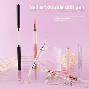 卸売りダブルエンドネイルアートドッティングツールフラットバック象眼細工ダイヤモンドクレヨンホットフィックス吸引ドリルラインストーン製品タイプ - Product Image 2