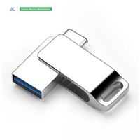 Clé USB 2 en 1 haute vitesse USB 3.0/2.0 et Micro USB avec boîtier métallique, logo personnalisé, capacité jusqu'à 1 To