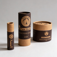 Tubo de Papel Kraft Personalizado para Envases Cosméticos, Cilindro Vacío para Jabón, Bálsamo Labial, Desodorante en Barra, con Revestimiento de Cera