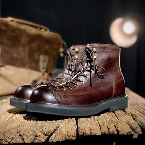 Outdoor Genuine <b>Leather</b> Men's <b>Boots</b> Height Increasing Non Slip Elevator Casual Retro Breathable Autumn <b>Work</b> <b>Boots</b> - Product Image 4