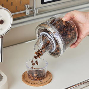 ภาชนะพลาสติกเก็บอาหารทรงกลมสีใสพร้อมหัวเทธัญพืชในห้องครัว - Product Image 3