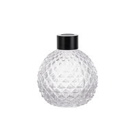 Flacon diffuseur de parfum sphérique transparent de luxe personnalisé de 100 ml et 200 ml avec bouchons à vis et bouchon de fermeture