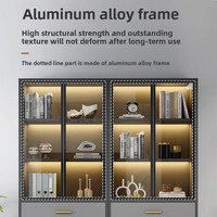 Bibliothèques à portes en verre, étagères de sol murales pour la maison, rangements, présentoirs et classeurs de bureau en verre transparent