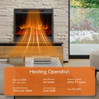Support TV avec Cheminée Électrique RGB 750W/1500W Murale Carrée de 24 Pouces pour Usage Domestique